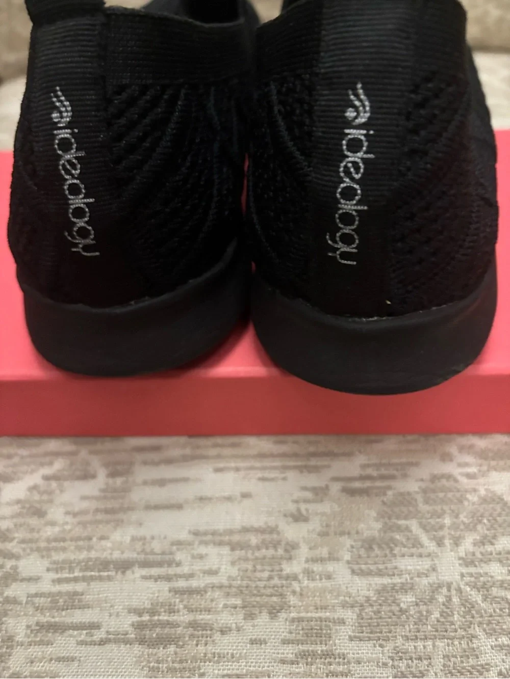 Black Knit Slip-On Sneakers